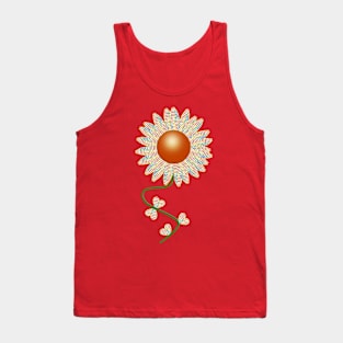 Spring and Summer Blooms: Sunflower Daisy Heart Pattern Tank Top